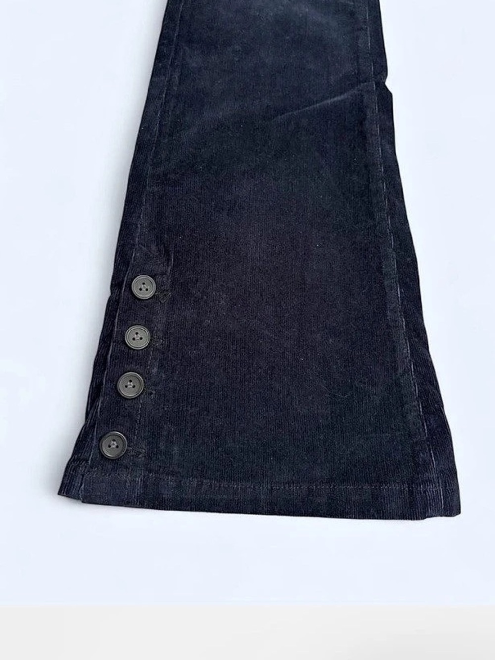 Pilcro Stet Navy Corduroy Flare Pants Button Hem 70s inspired boho Size 27 - Picture 4 of 10